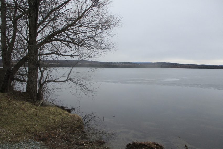 at beach looking east over Lake Carmi in April 2