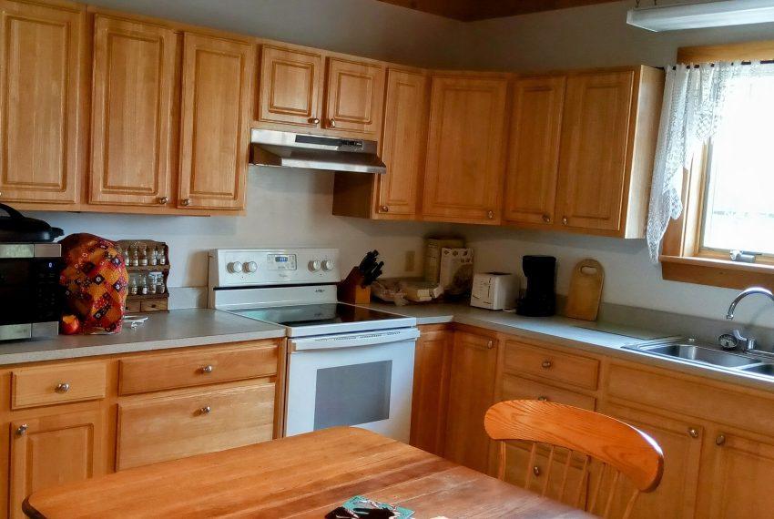 kitchen on left