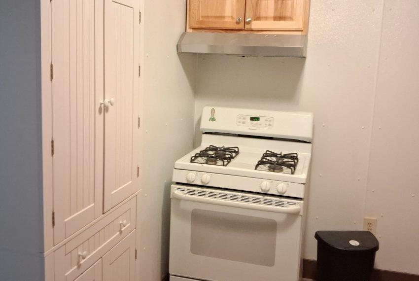 gas range and pantry closet